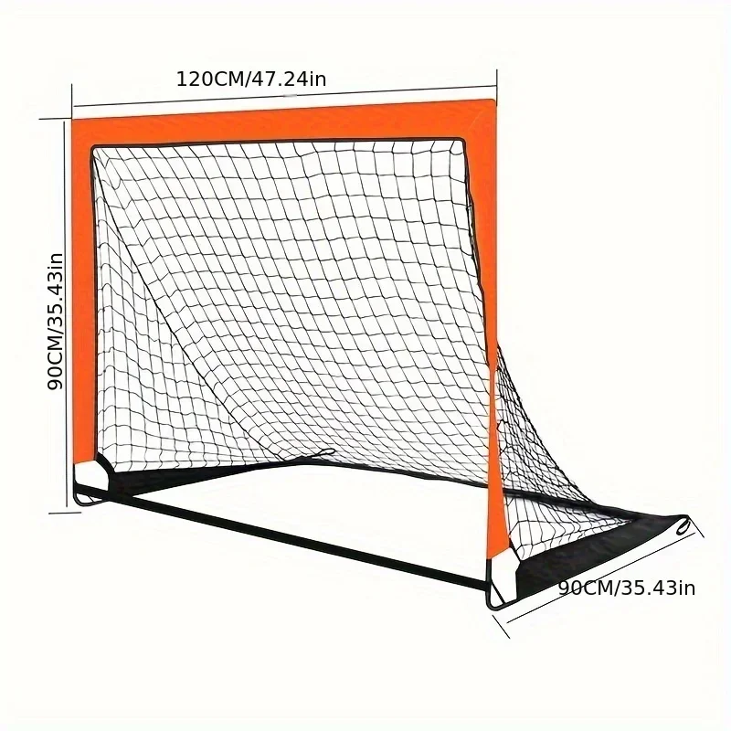 

Portable Soccer Goal Net Quick Assembly, Durable Oxford Cloth, Ideal for Training & Outdoor Fun Orange/Black, Soccer Accessories