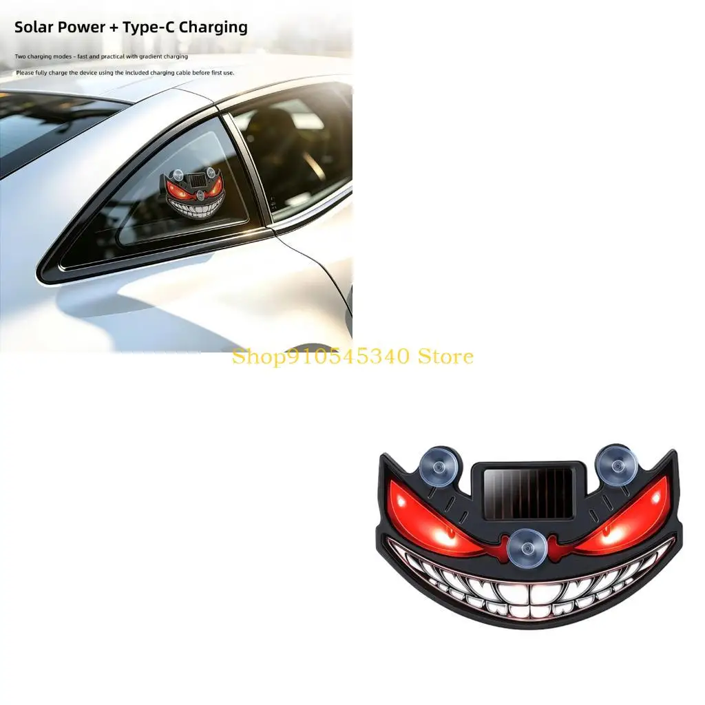 U2JA Rear Windshield Decorative Light, Solar LED Window Mount Accent for Car Owners Seeking a Dramatic Night Look for Drivers