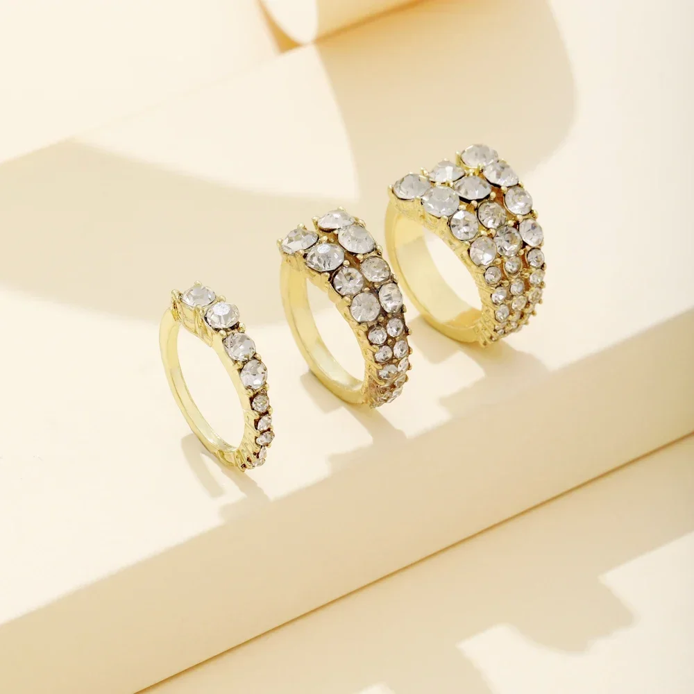 Lost Lady New Zircon Cuff Earrings for Women Bling Crystal Clip Earrings Without Puncture No Pierced Cartilage Earrings Earcuffs