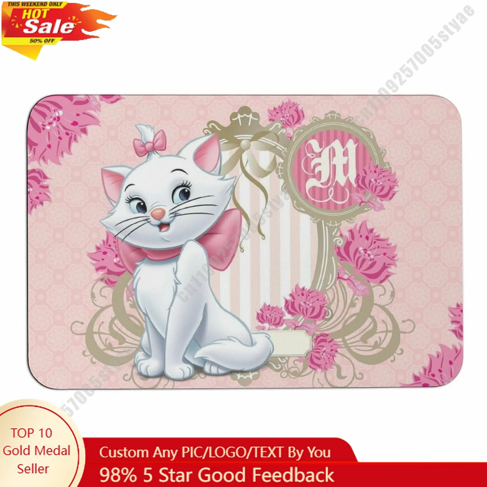 

Коврик Marie с героями мультфильмов Диснея, напольные коврики для прихожей, декоративный ковер для дома, праздников и вечеринок, подарки, нескользящие коврики на заказ, косплей