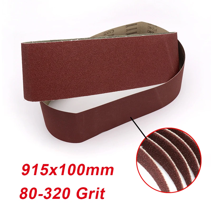 

1Pcs 915x100mm Sanding Belt 80-320 Grit Grinding Belt For Woodworking Metal Polishing Material Abrasive Tool Surface Finishing