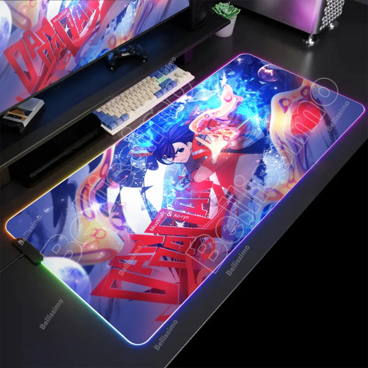 

RGB Mouse Pad Large Size Dandadan Mausepad Gamer Glowing Deskmat XL Office Antislip Gaming Accessories With LED Backlight