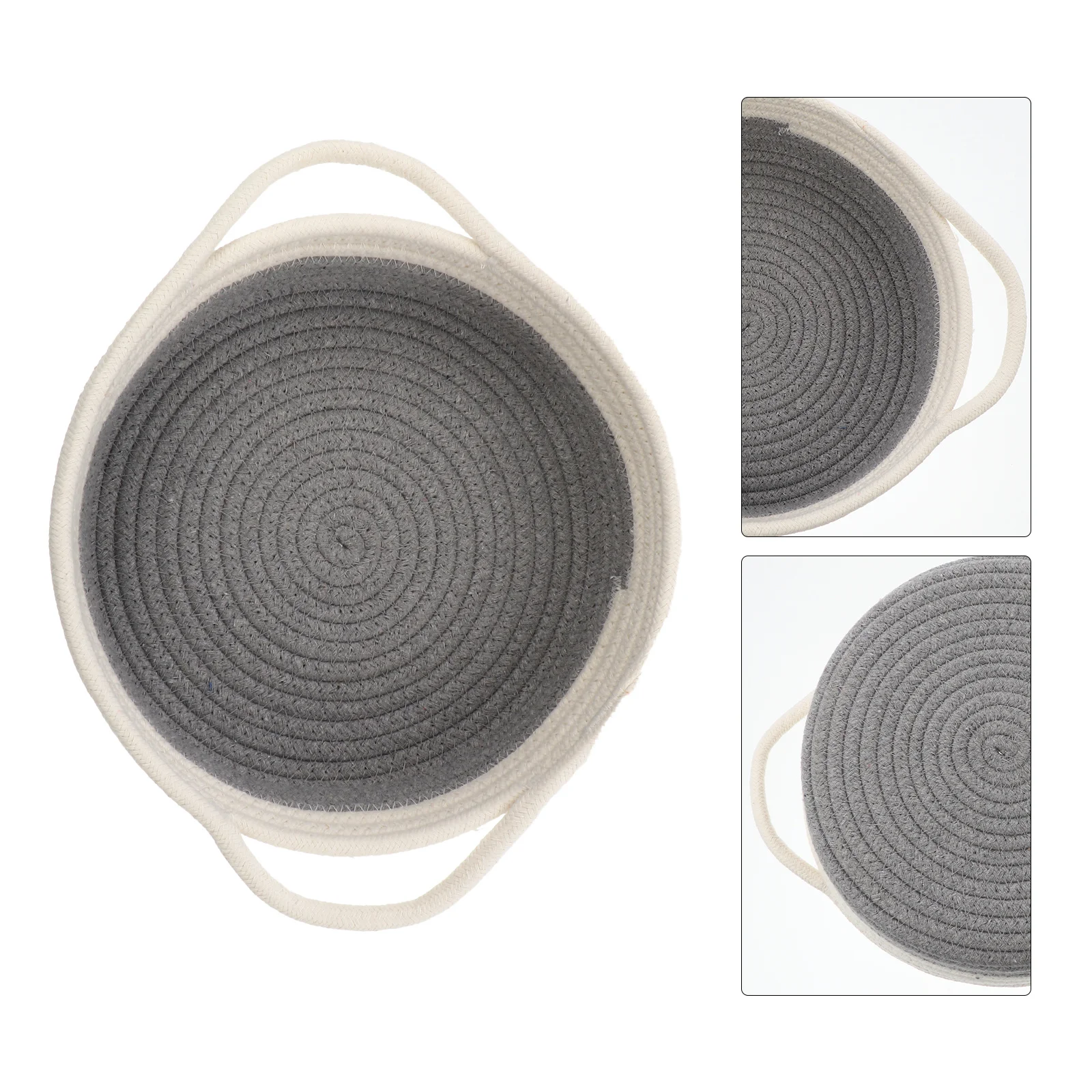 

Makeup Storage Basket Hand-Woven Cotton Thread Organizer For Kitchen Bathroom Closet Desktop Sundries Container Home Decorative