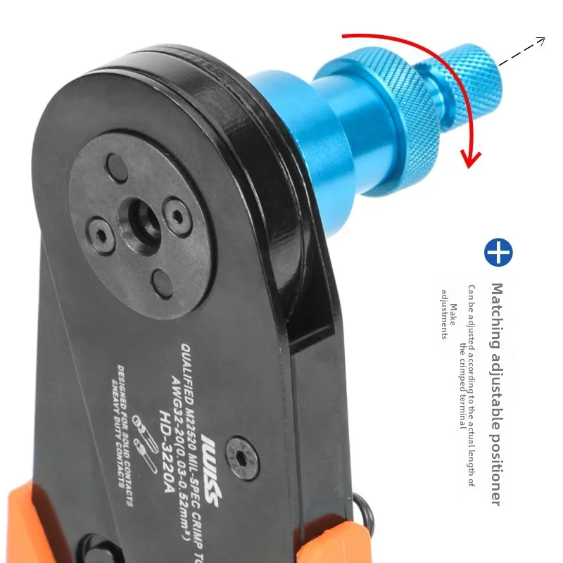 DTL38999 Ratchet Crimp Pliers, Professional Aviation Contact Press Tool for J599 J598 JY27 Instrument Connector Pins