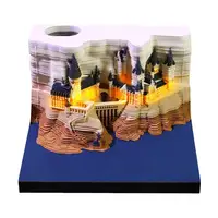 2026 pegatina creativa del calendario del castillo mágico de Hogwarts con luz 3D calendario del castillo rasgado a mano Bloc de notas DIY regalos artesanales