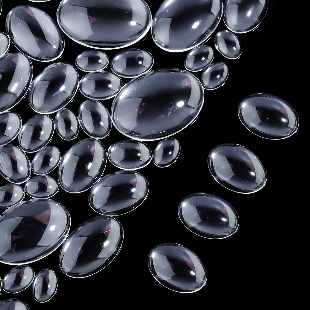

5-50Pcs Oval Transparent Glass Cabochon Beads Flatback Spacers Cabochon for diy Jewelry Making Ring Necklace Pendant Findings