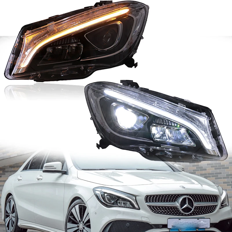 Car Styling Headlights for Mercedes-Benz W117 CLA 180 200 220 250 260 2013-2019 LED DRL Turn Signal LED Lens Headlamps Assembly