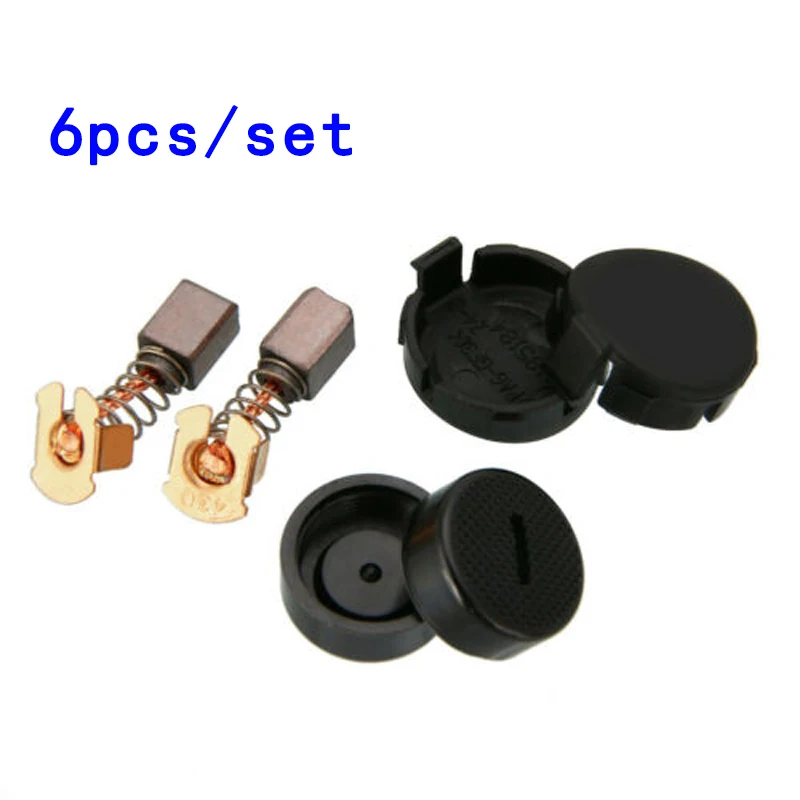 3 Pairs Carbon Brushes Cap Cover Kit Angle Grinder Parts For BGA450 BGA452 DGA452 GA400 BGA402 Power Tools