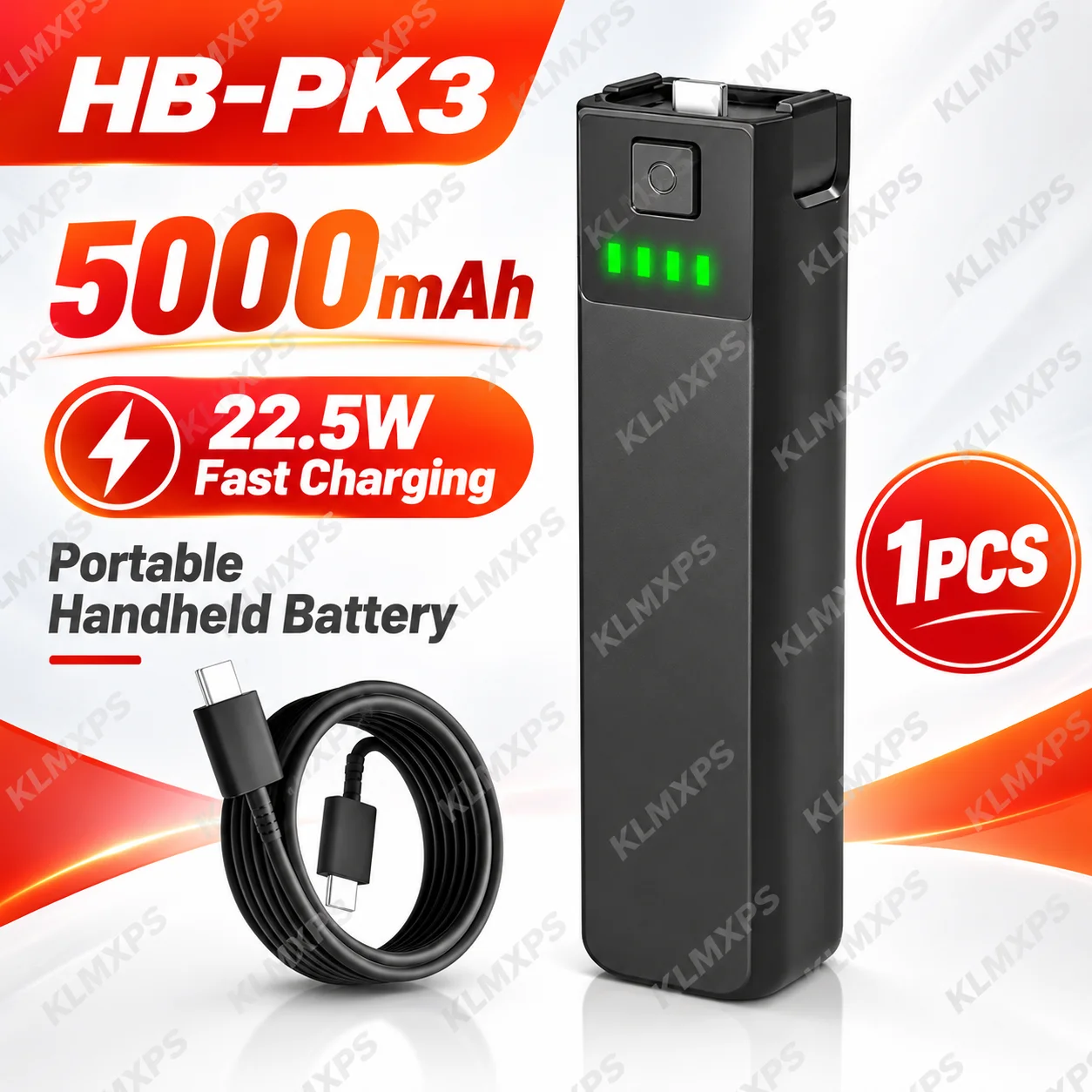 5000mAh Type-C Handle Battery, Fast Charging 1/4 Inch Thread Handheld Grip Power Bank for DJI Osmo Pocket 3 Creator Combo