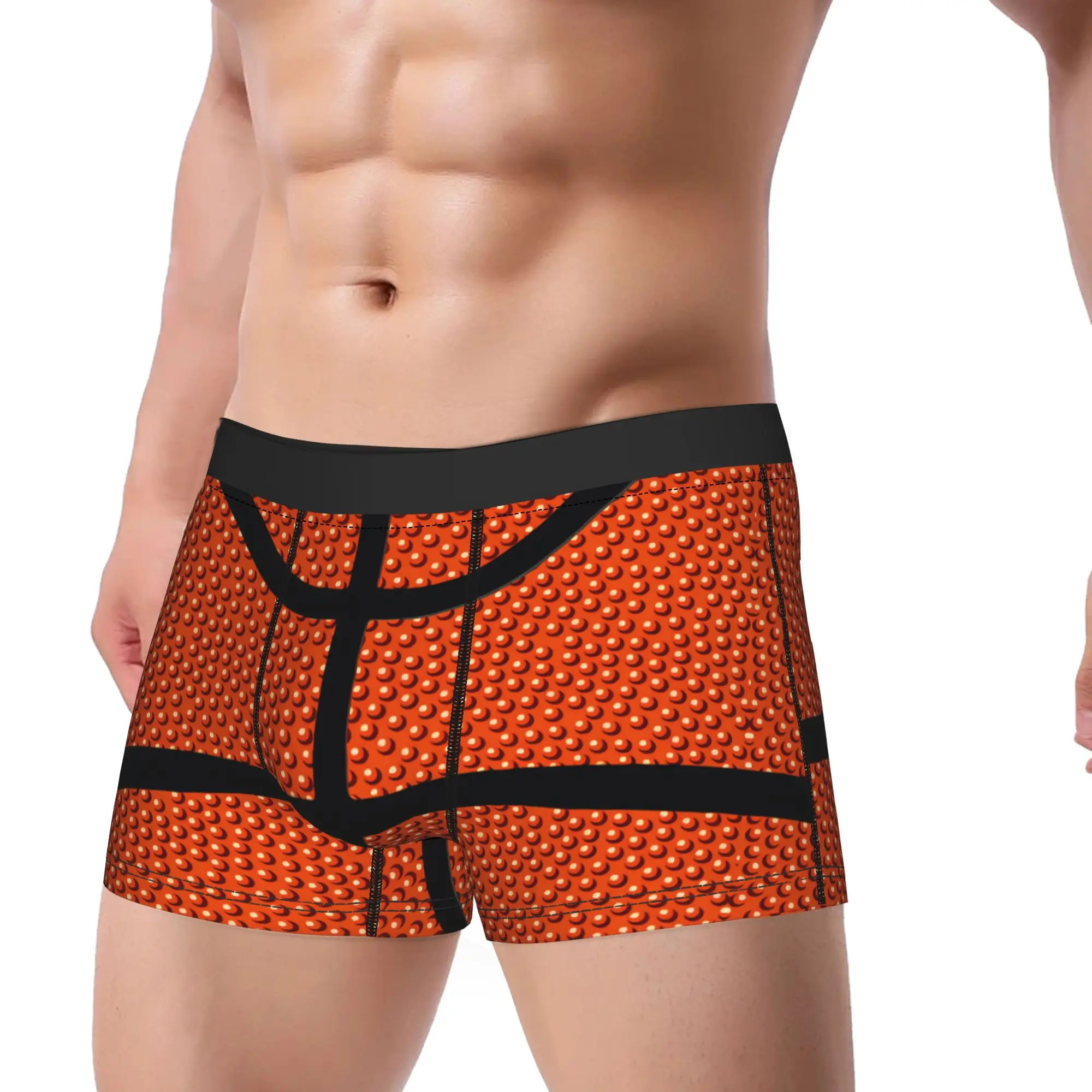 Basketball Court Texture Close-up Boxershorts  3D Pouch Underwear High Quality Print Shorts Briefs Males Underpants Plus Size