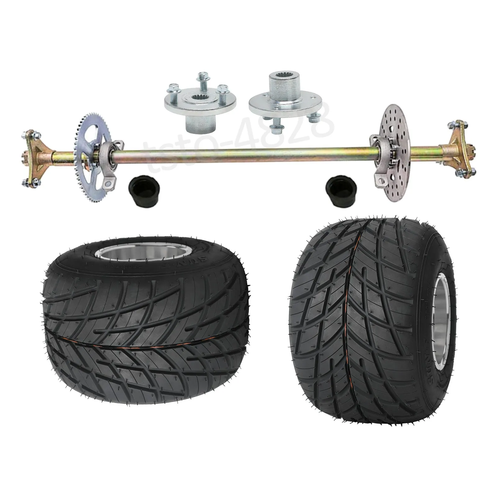 

11x7.10-5 Rain Tire Rim 29''Rear Axle Kits 3 Stud for ATV Go Kart Drift Cart