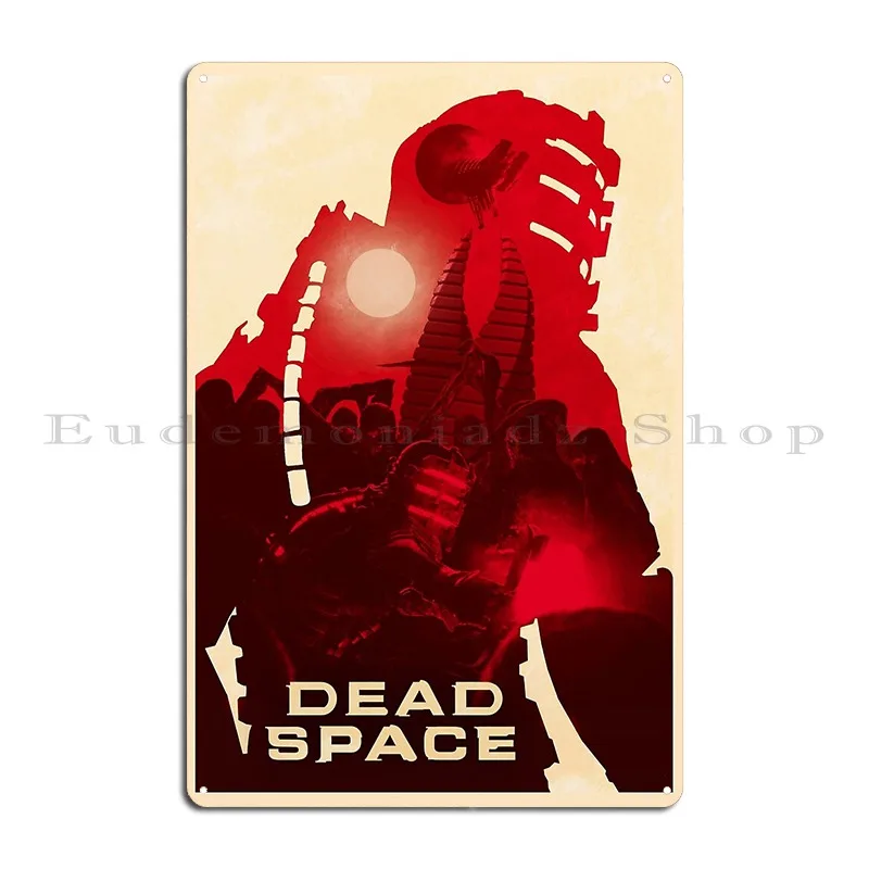 Issac Clark Dead Space Silhouette Metal Sign Design Classic Bar Decoration Print Tin Sign Poster