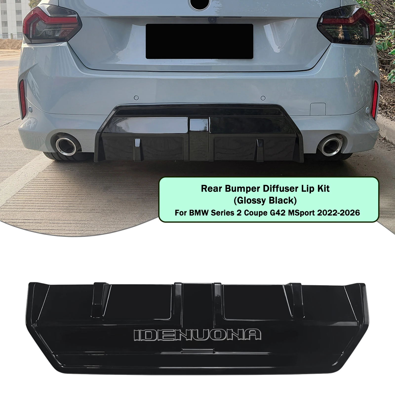

MP Style Rear Bumper Bracket Splitter Lip Lower Spoiler For BMW 2 Series Coupe G42 M Sport 2022 2023 2024 2025 2026