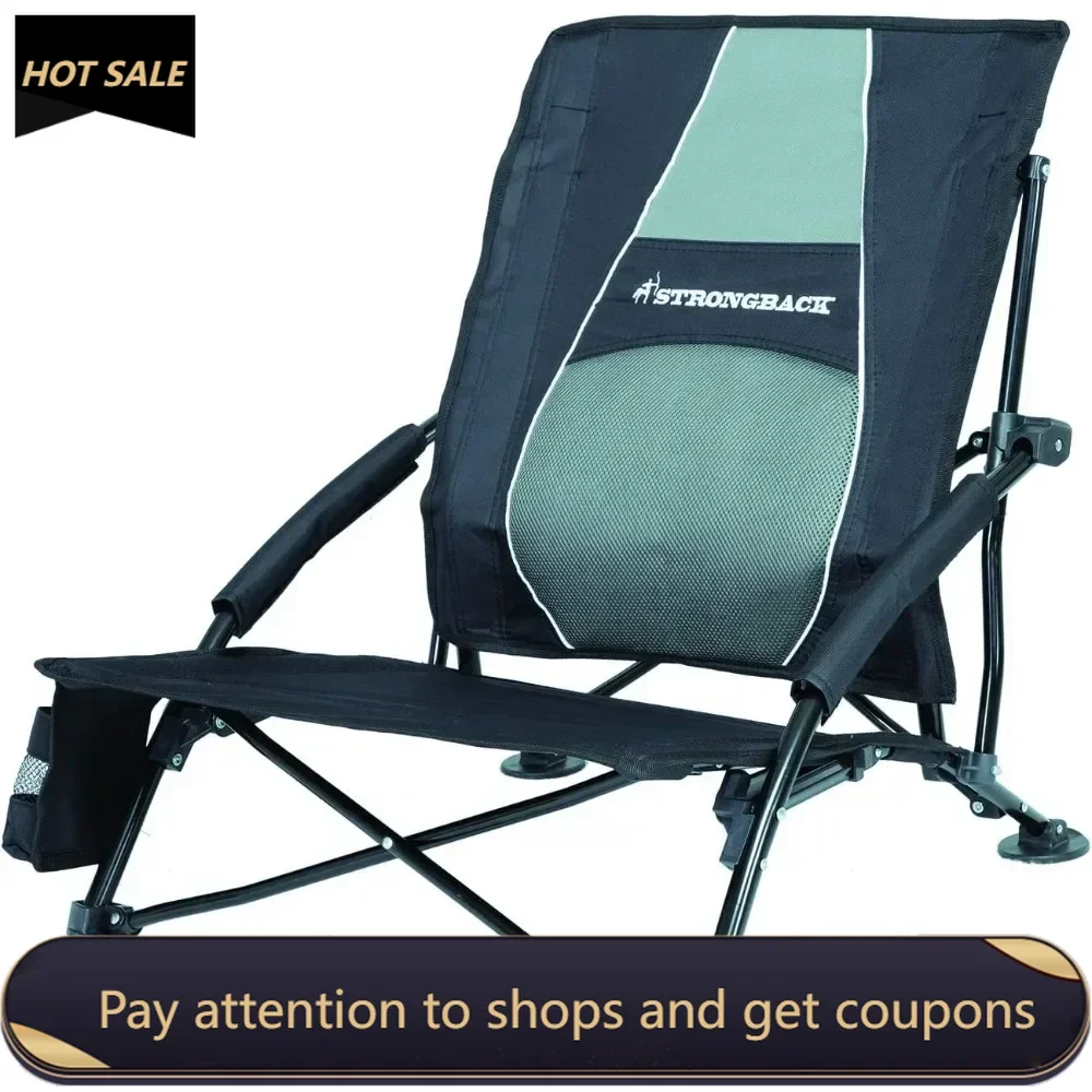 Low Gravity Beach Chair With Built-in Lumbar Back Support Heavy Duty Portable Folding Beach Chair for Adults Camping Foldable