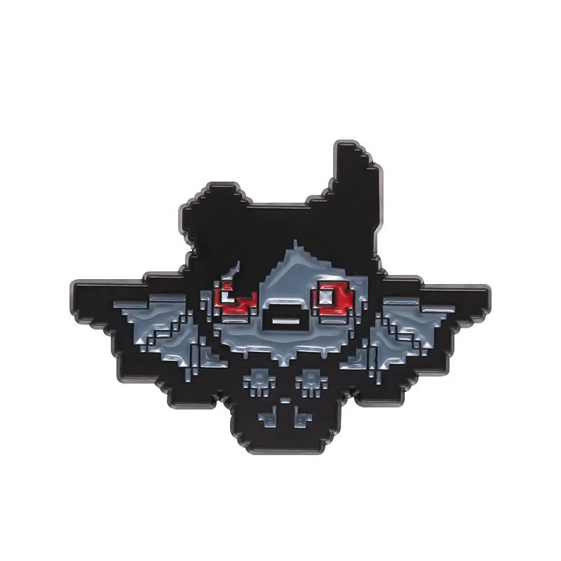 Gothic Pixel Animal Brooch Enamel Pin Badge Metal Jewelry Custom Accessories Friends Punk Gift Wholesale Backpack