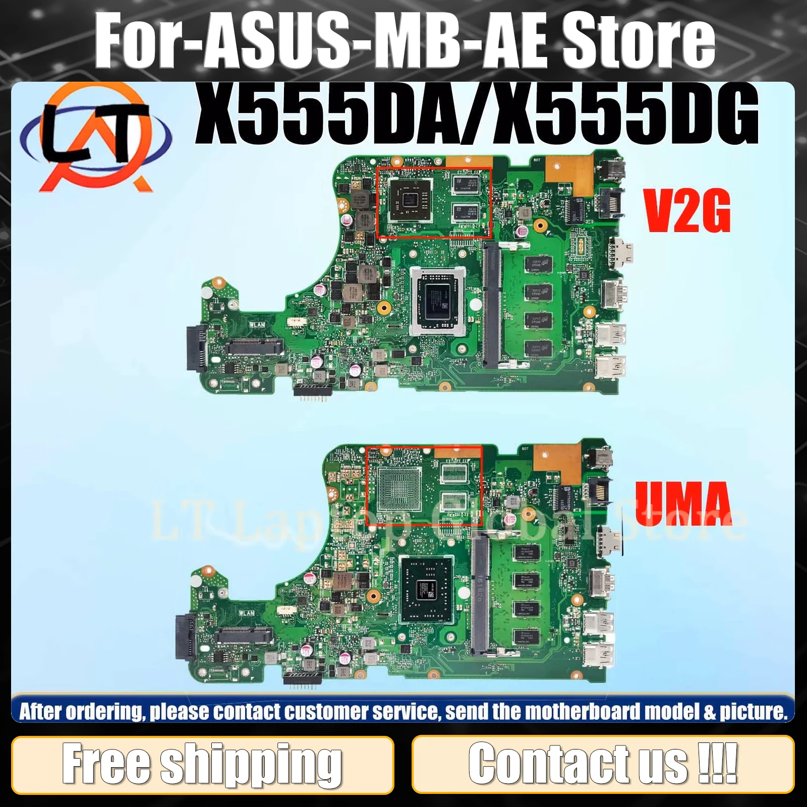 

X555D Motherboard Suitable for Asus X555DG X555DA X555YI Motherboard With E1 E2 A10 FX-8800P RAM 2G 4G 8G-RAM