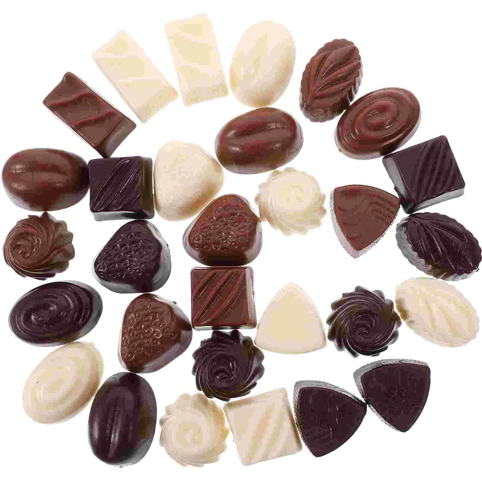 30 Pcs Simulated Chocolate Ornaments Dollhouse Scene Shooting Photo Display Props 30pcs Bar Maker Small Fake Pvc Model