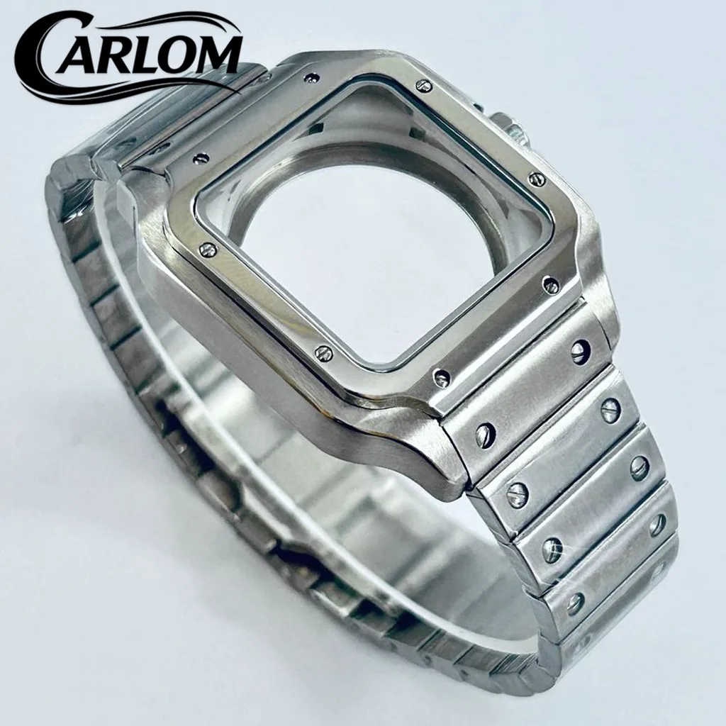38mm NH Watch Case For NH34 NH35 NH36 NH38 NH39 NH70 NH72 Movement Square Watch Mod Accessories 316L Stainless Steel