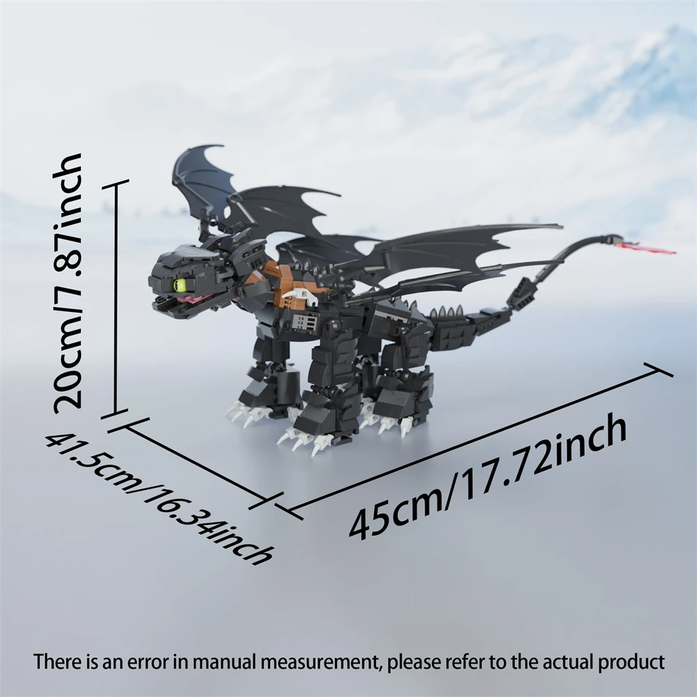 MOC Movie Train Dragon Figure Bricks Construction Toys for Boy Toothless Night Furied Dragon Building Blocks for Children Toys