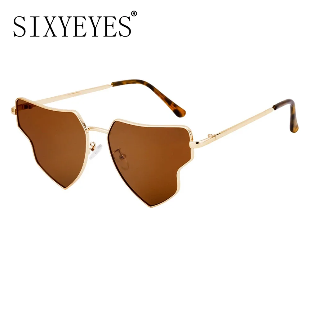 2025 Fashion Trend Irregular Sunglasses Women Luxury Brand Designer Metal Frame Heart Sun Glasses for Men Party Eyewear UV400