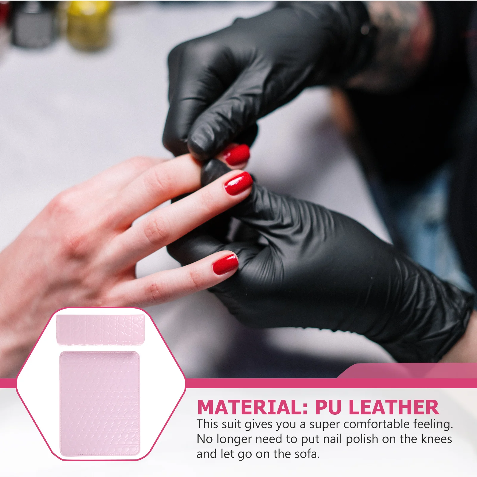 2-個ネイルアートハンドレストクッションマニキュア枕快適な手首サポート防水ネイルサロンハンド用