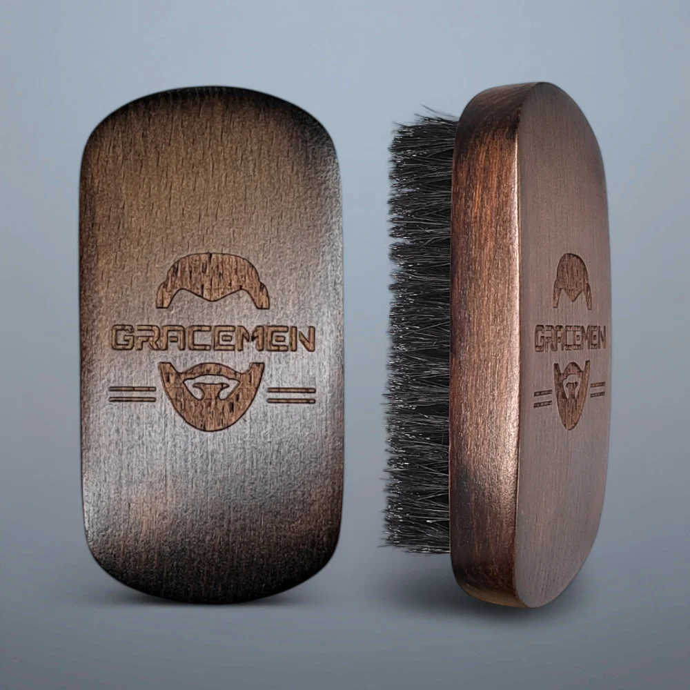 

Gracemen Premium Retro Beard Brush Grooming Facial Brush for Men - 100% Boar Bristle and Old-stly Wooden Handle Man