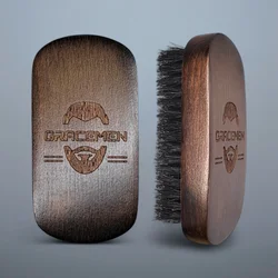Gracemen Retro Beard Brush Grooming Facial Brush for Men - 100% Boar Bristle and Old-style Wooden Handle Men's Hair Brushes