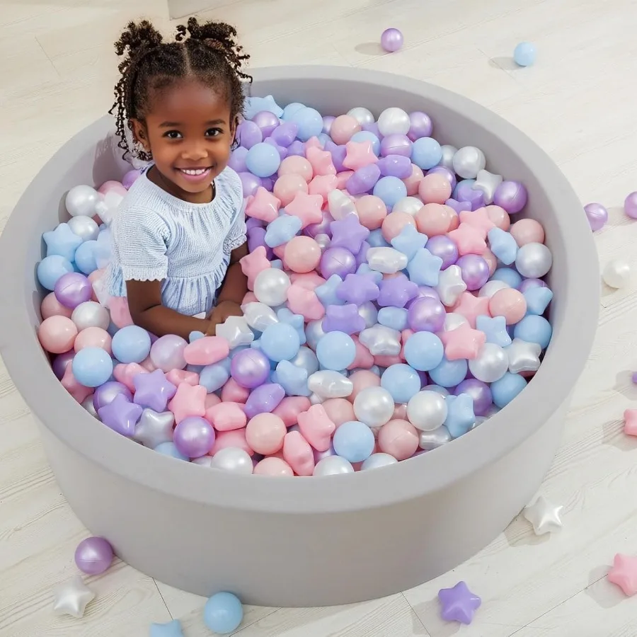 100 bolas para niños pequeños, sin ftalatos, sin BPA, no tóxicas, a prueba de aplastar, bolas de juego de plástico suave, tienda con forma para bebés y niños, juego de piscina