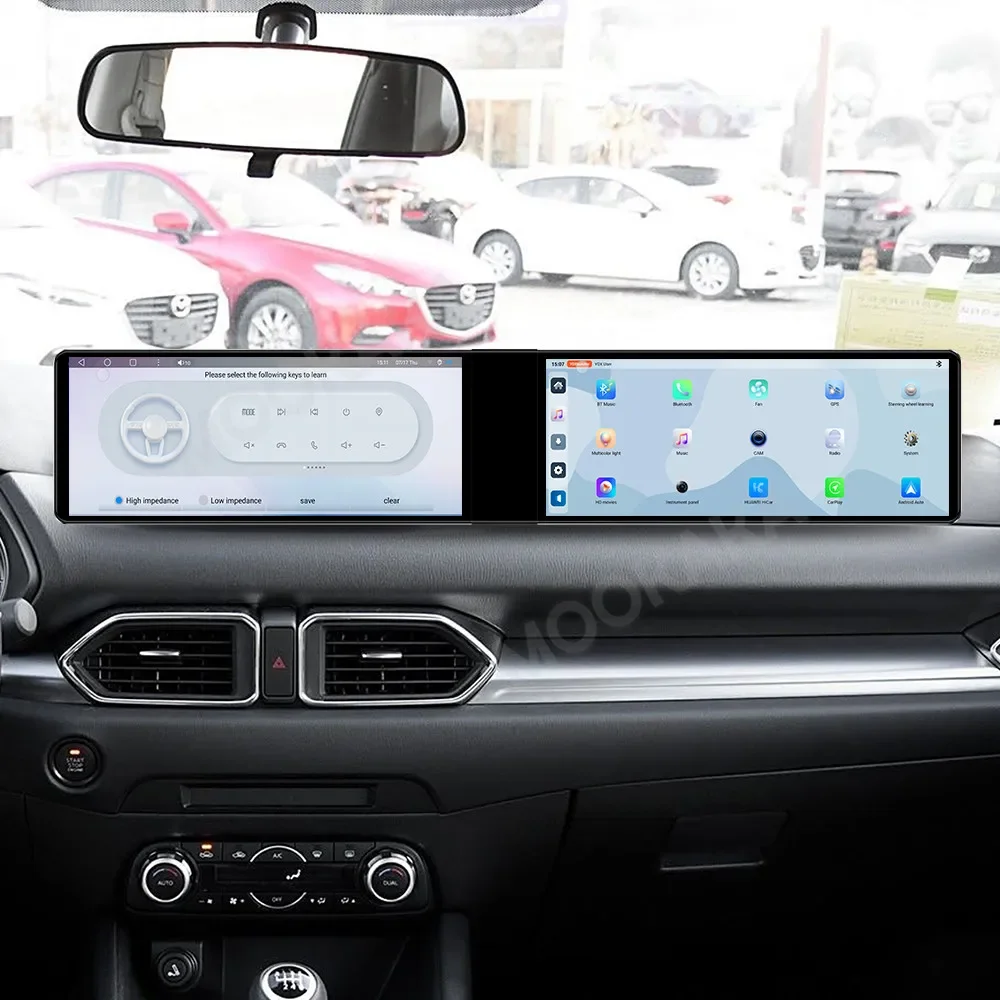 24.6 Inch Dual Screen Carplay Car Radio for Mazda CX5 CX-5 2017-2025 Android Auto Stereo Multimedia GPS Navi Tape Recorder