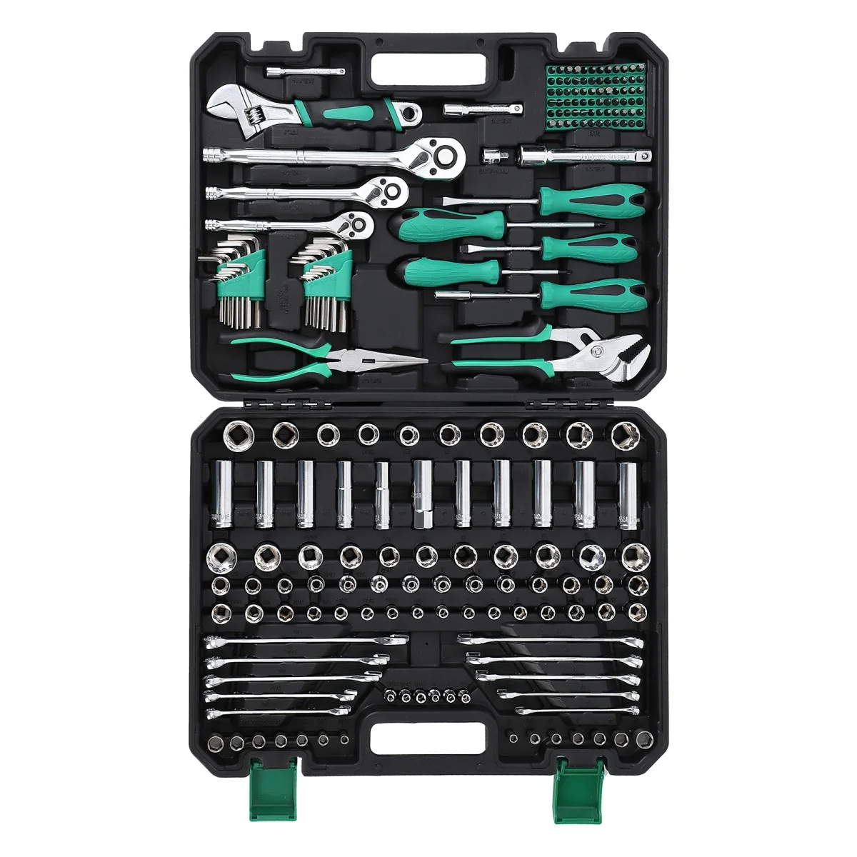 

Набор механических инструментов из 213 предметов и набор торцевых ключей SAE, набор бытовых ручных инструментов для дома/автомобиля с футляром для хранения