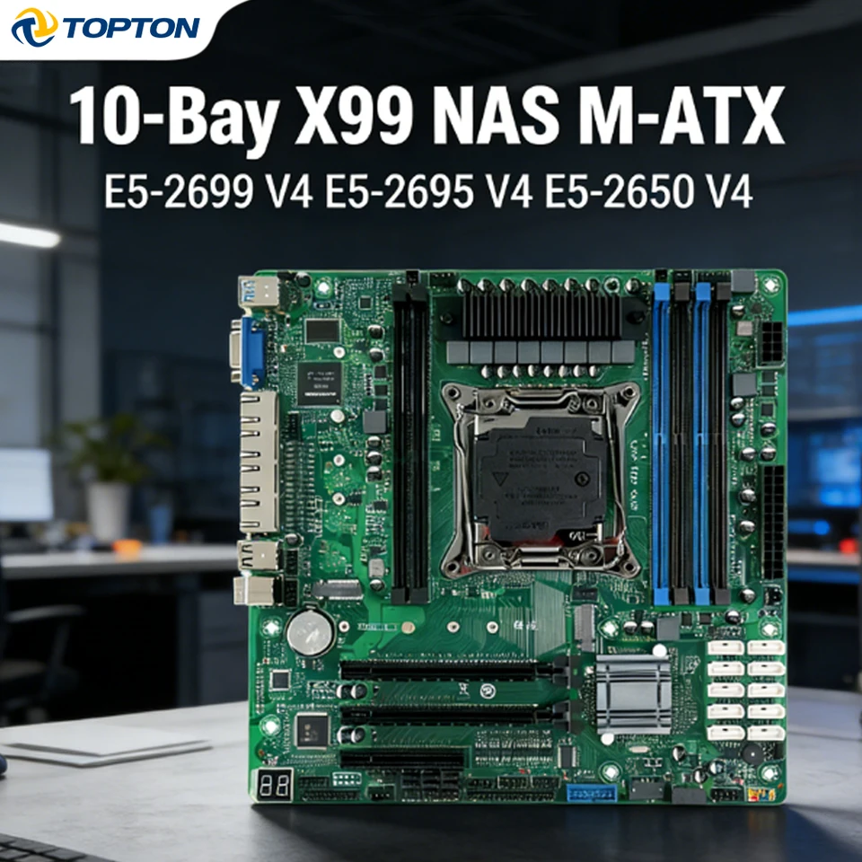10ベイX99 NASマザーボード XEON E5-2699 2695 V4 C612 6*DDR4 V10