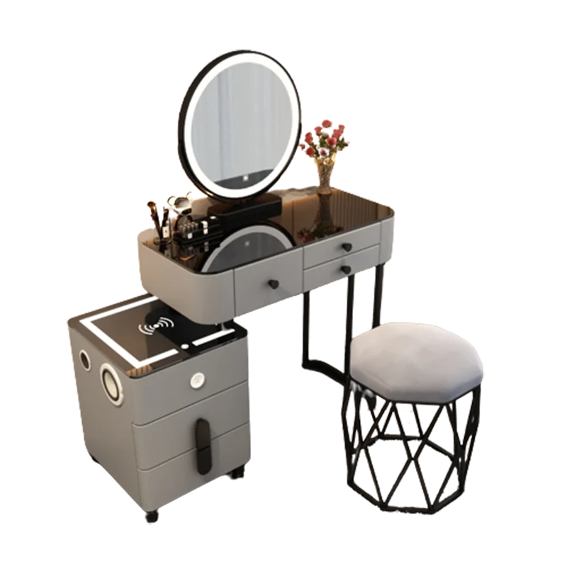 Storage Light Dressing Table Organizer Mirror Stool White Dressing Table Cabinets Makeup Comoda Pra Quarto Luxury Furniture image 5