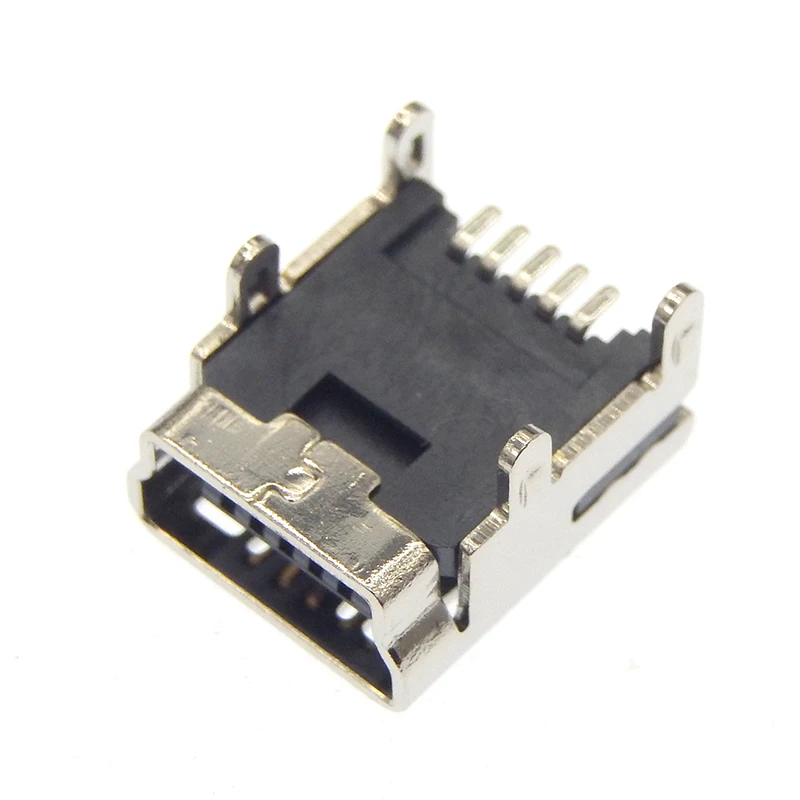 5PCS Mini USB Type B 5Pin Female Socket Right Angle Sinking plate DIP Jack Connector Plug-in