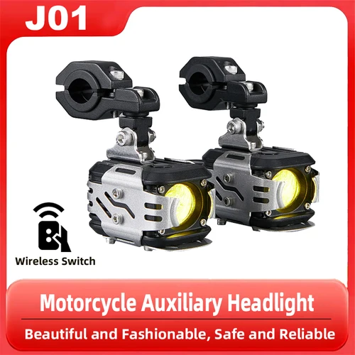 Imagen 1 del producto Foco auxiliar delantero para motocicleta J01/J03, 7200 lúmenes, cuentas LED para vehículo eléctrico, interruptor inalámbrico Tangent de luz lejana y cercana