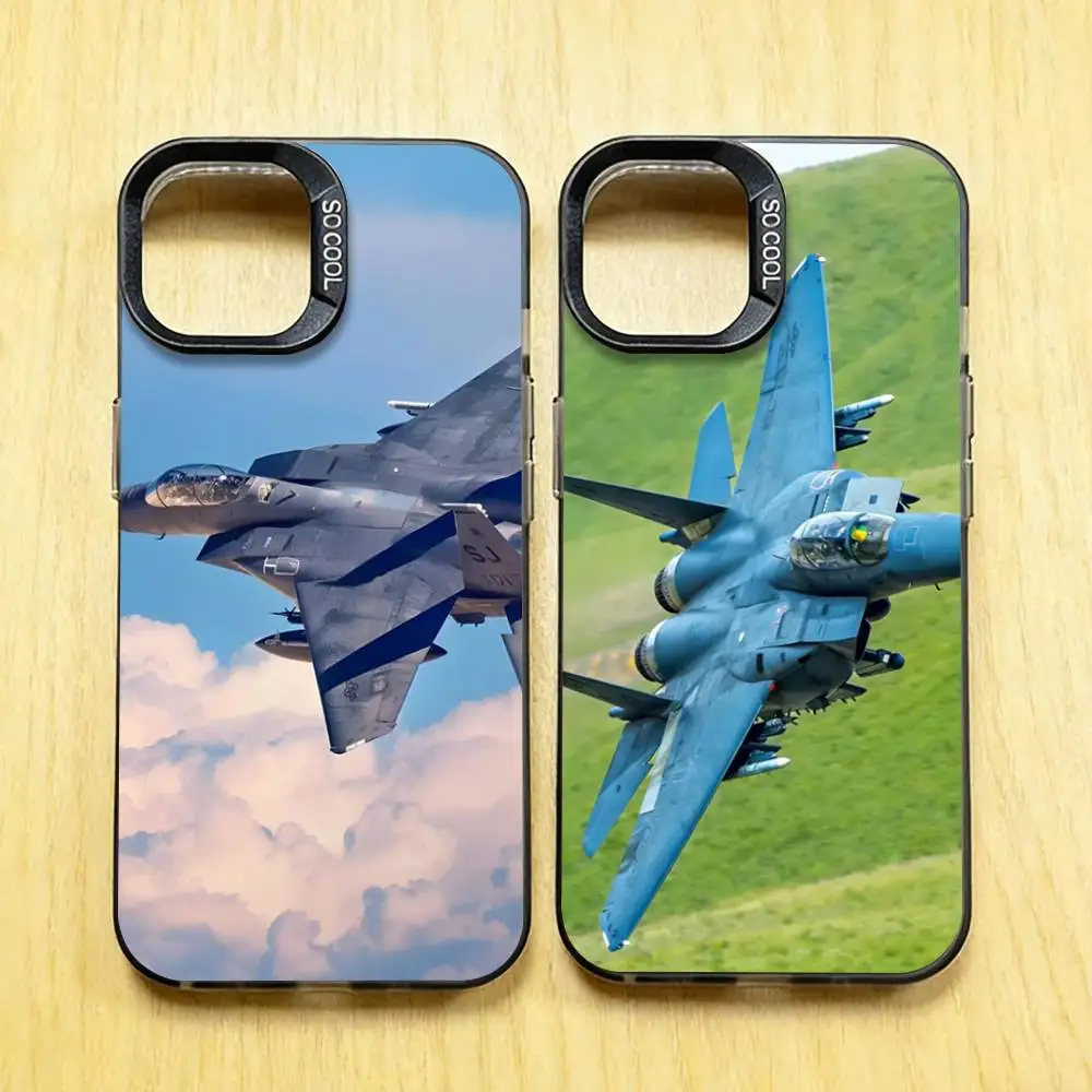 

US Military F-15 Eagle Phone Case for iPhone 17 16 15 Pro Plus 14 13 12 Max Air Mini X XS Soft Silicone Cover