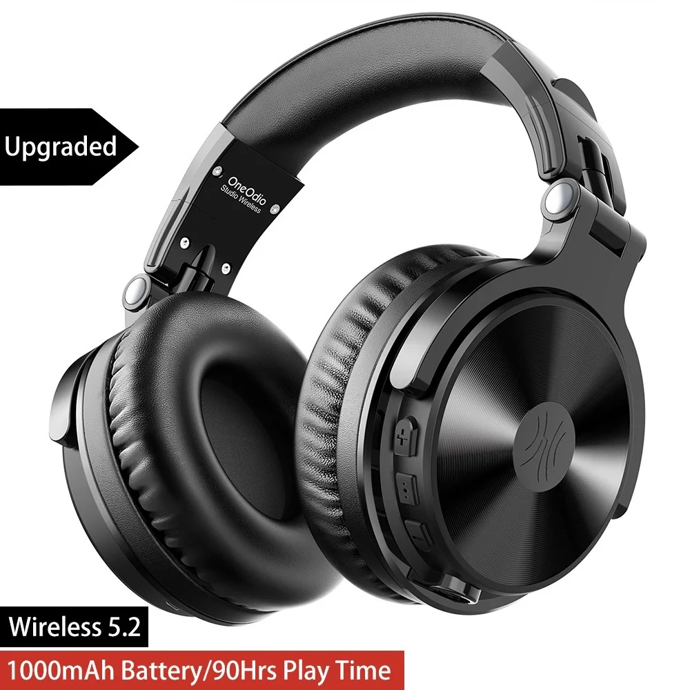 To Bluetooth Wireless Headphones With Microphone 90Hrs Foldable Over Ear Bluetooth 5.2 Headset For Mobile Phone PC Sports