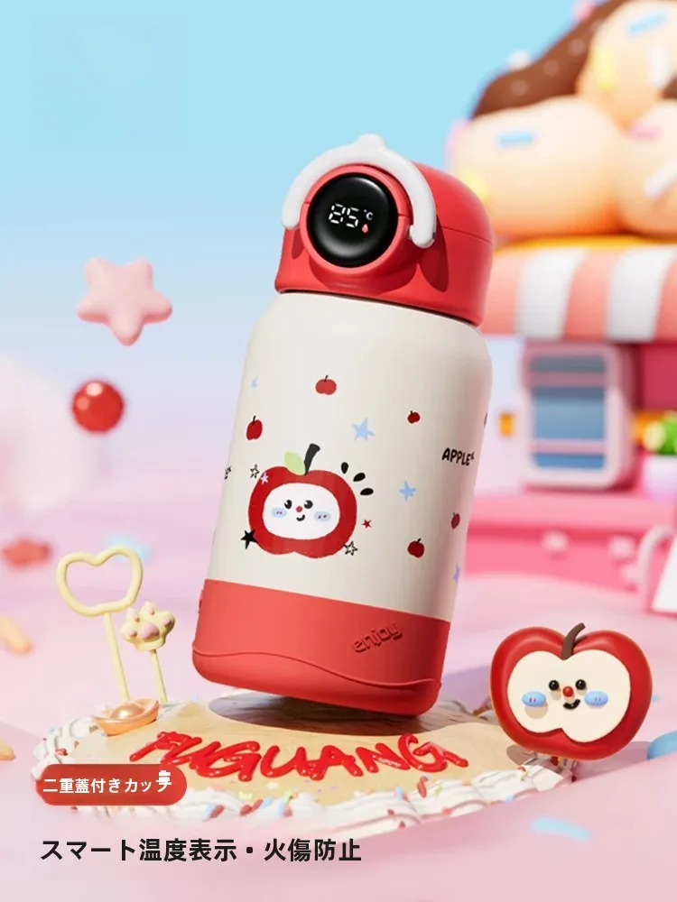 fugang-316l-stainless-steel-children's-thermal-cup-portable-school-water-bottle-intelligent-temperature-measurement-leakproof
