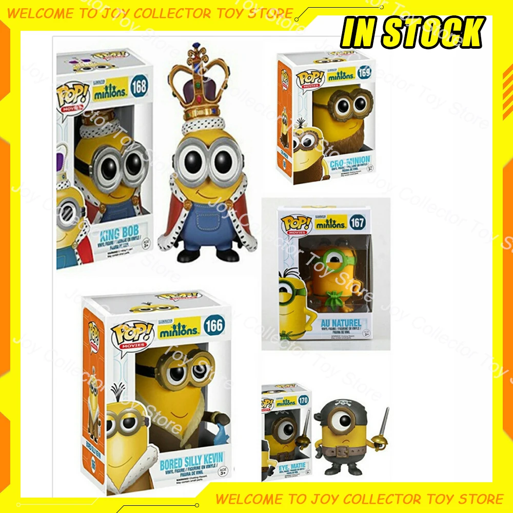 FUNKO POP Despicable Me Figures Minions 3 Anime Figure King Raw Pirate Kevin GK Figurine Model Collection Ornament Toys Gifts