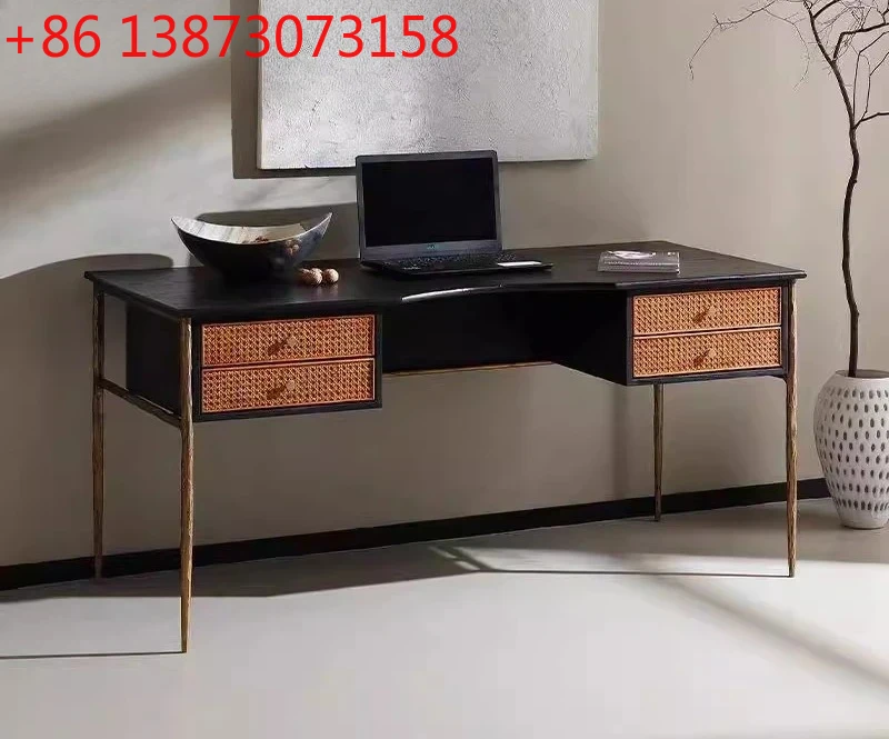 

Стол из массива дерева HHHH в ретро-стиле с коваными элементами, компьютерный/письменный стол