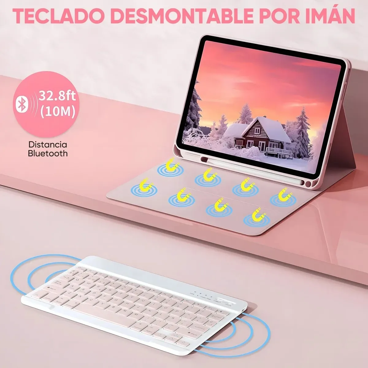 Case for Xiaoxin Pad 11 in 2025/2024, for Lenovo Idea 11 inch, Bluetooth Keyboard Cover for Lenovo Tab M11 11 inch Smart Stand C view 4