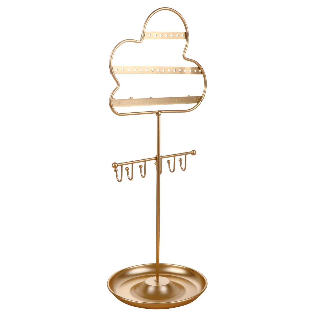 

Cloud Shaped Jewelry Display Stand Necklace Organizer Creative Design Sturdy Lightweight Storage Rack Golden