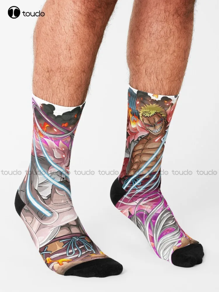 Doflamingo Anime, Manga One Piece Socks Boys Football Socks Personalized Custom Unisex Adult Teen Youth Socks 360° Digital Print