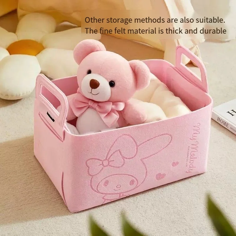 

Sanrio Kuromi Cartoon Car Trunk Felt Organizer Folding Artifact Storage Box Cute Student Children Desktop Stationery Storage Box