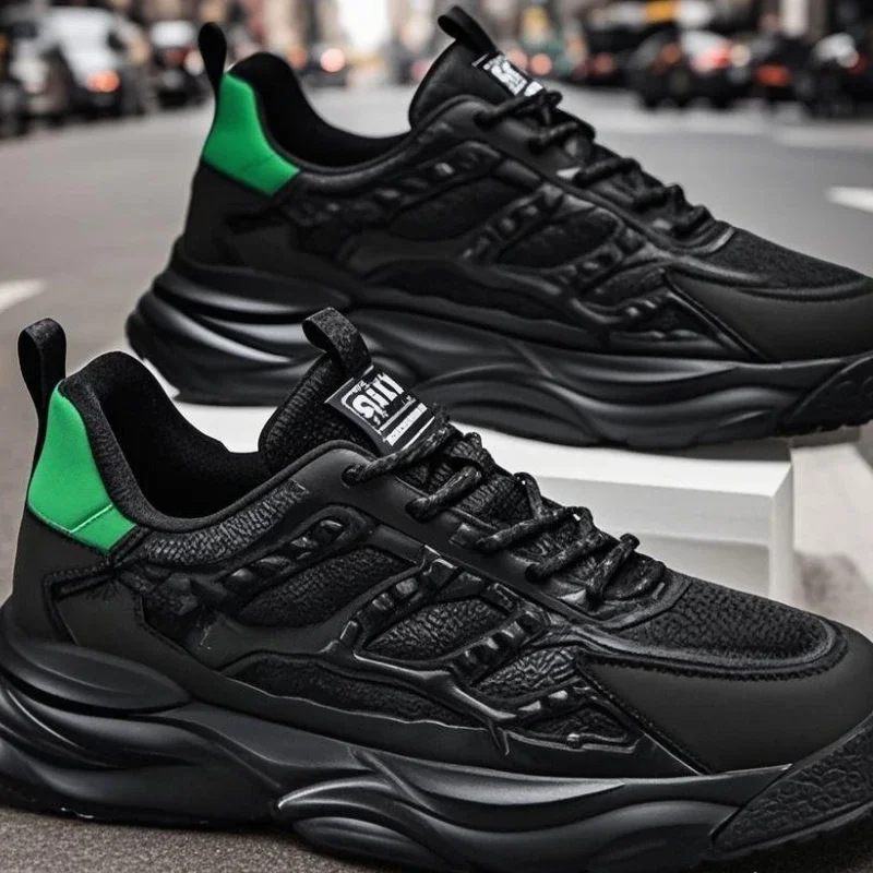 2025 новая модная универсальная обувь, летняя модная мужская обувь на толстой подошве, дышащая повседневная спортивная обувь с сеткой, неуклюжие кроссовки
