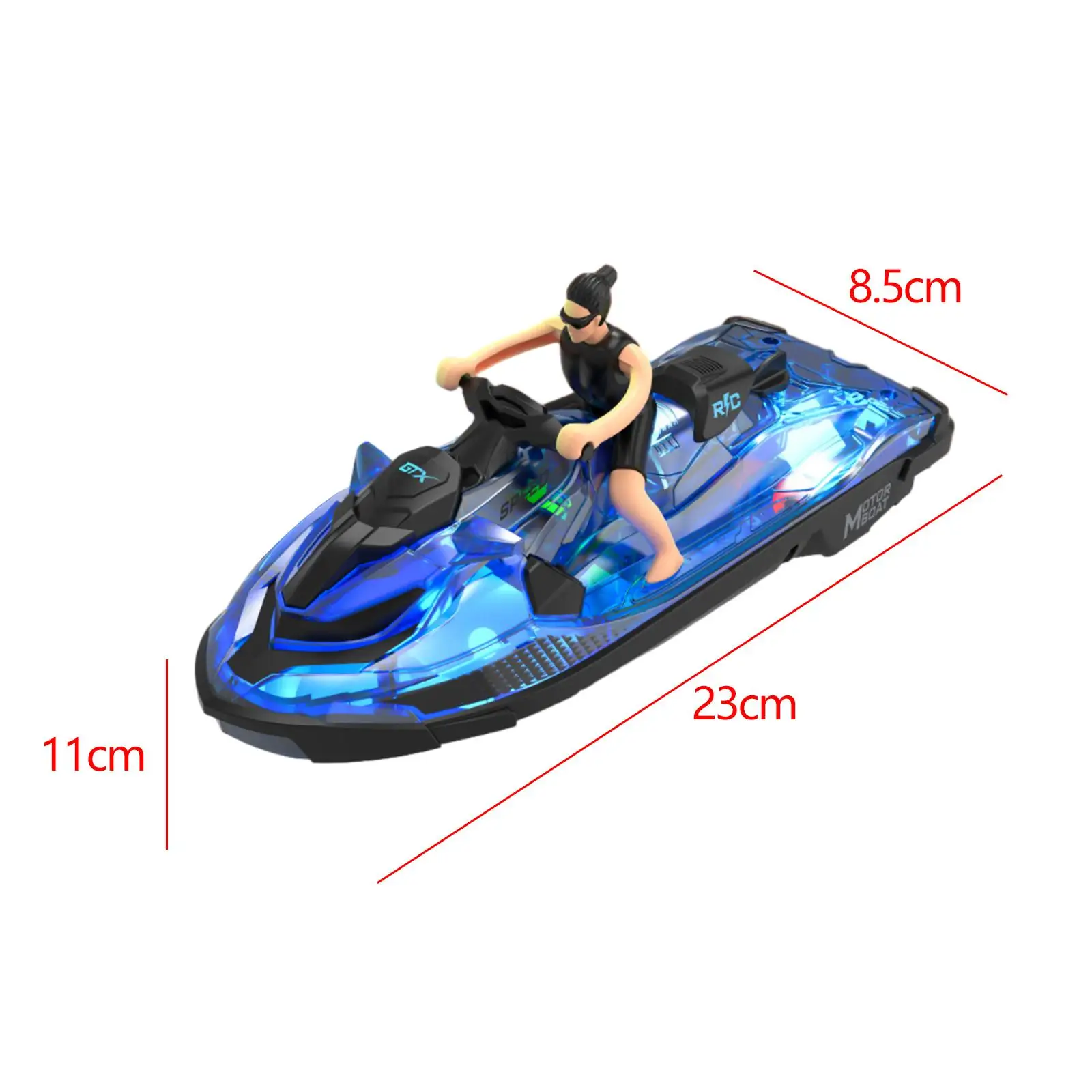 RC Speed Boat, Remote Control Boat Pools and Lakes, 2 Gears Speed Adjustment