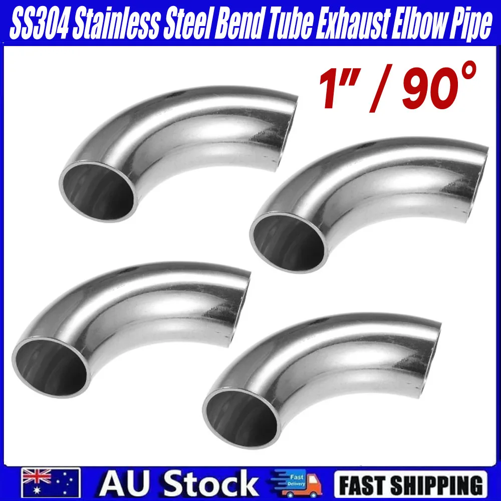 Paket 41 Inch Konektor Knalpot Mobil Poles 90 Derajat Sambungan Knalpot Pipa Knalpot Universal Fit Stainless Steel Bend Tube