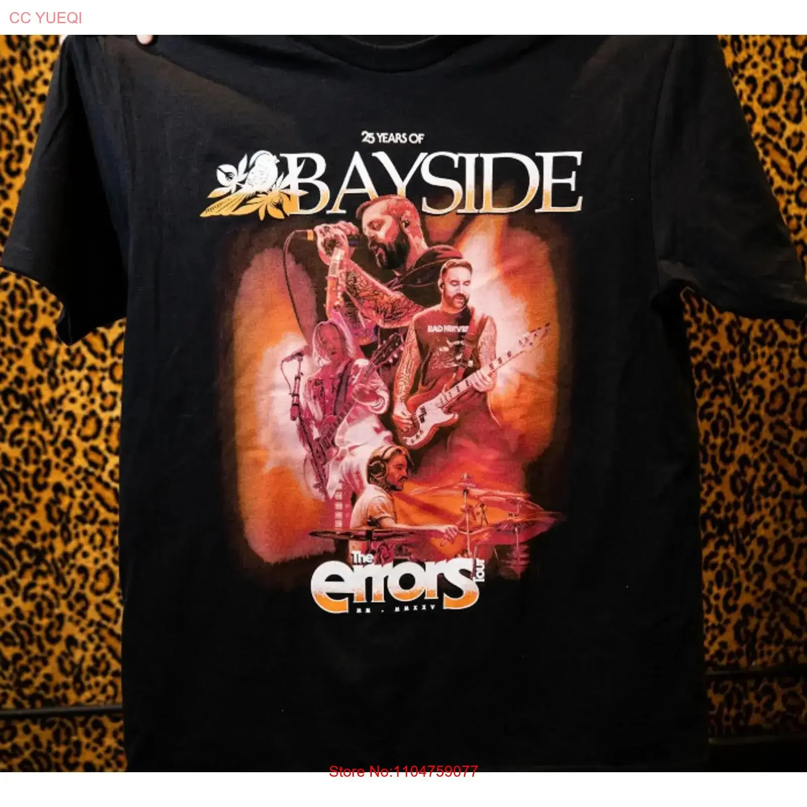 Bayside The Errors Tour 2025 25 Years Of Two Sides T Shirt vintage Washed fashion designer clothes Soft streetwear Stylish