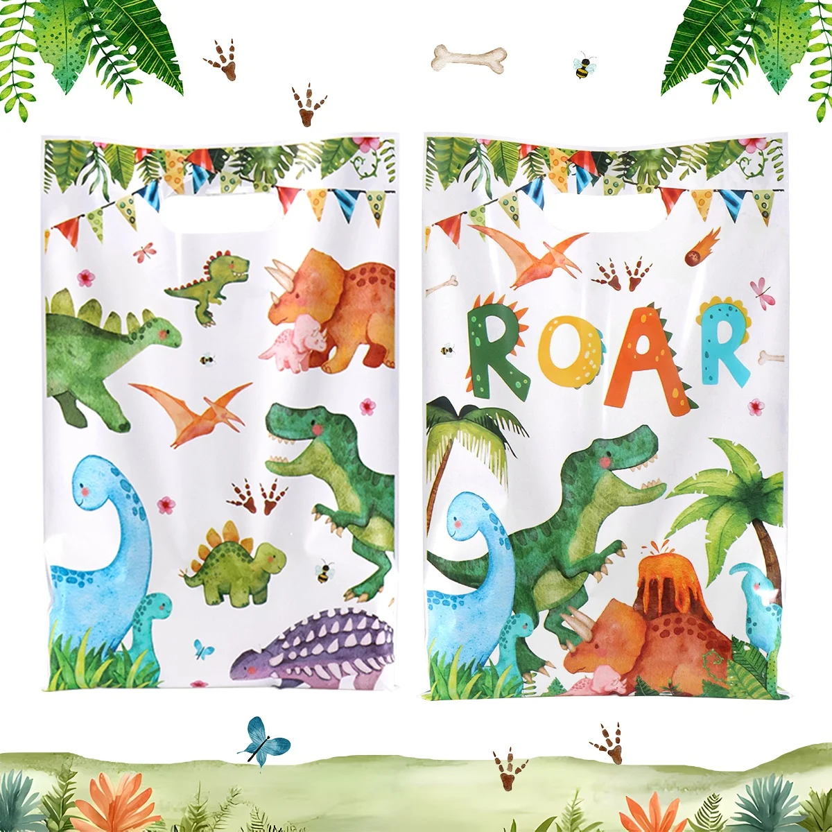 10/20/50 stücke Dinosaurier Kunststoff Geschenk Tasche Candy Tasche Dinosaurier Geburtstag Party Baby Dusche Decor Kinder Geburtstag Party gefälligkeiten Liefert – Detail 13