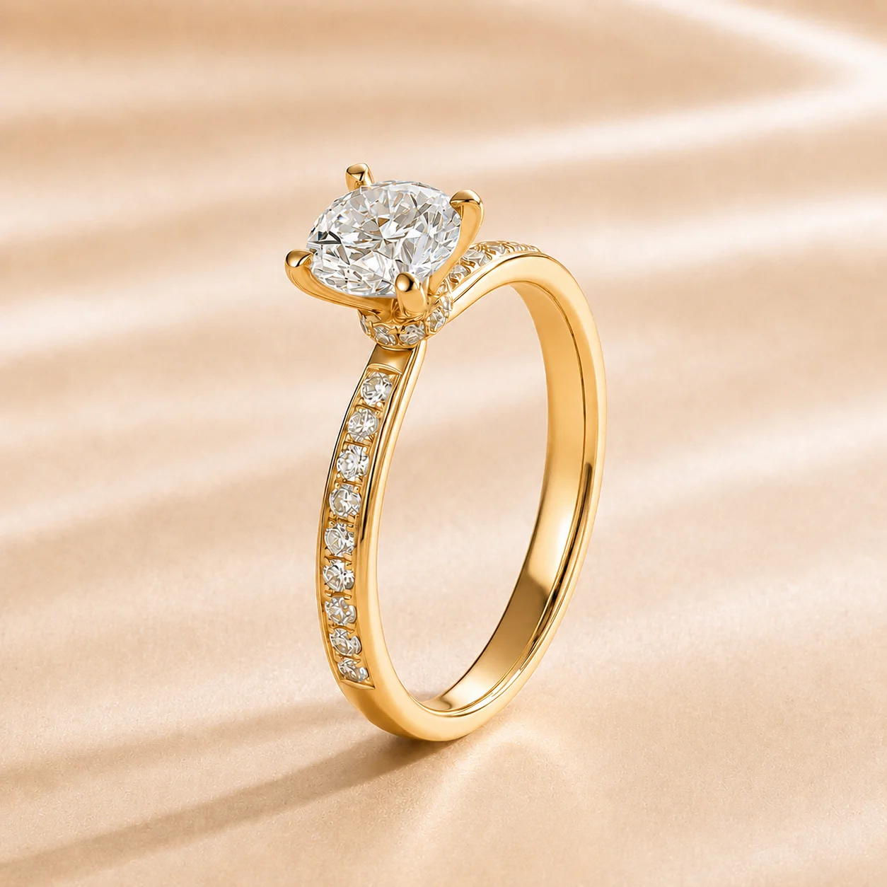 

Custom Lab Grown Diamond 9K 14K Gold 1ct to 3ct VVS Clarity D Color Anniversary Promise Engagement Wedding Ring for Women