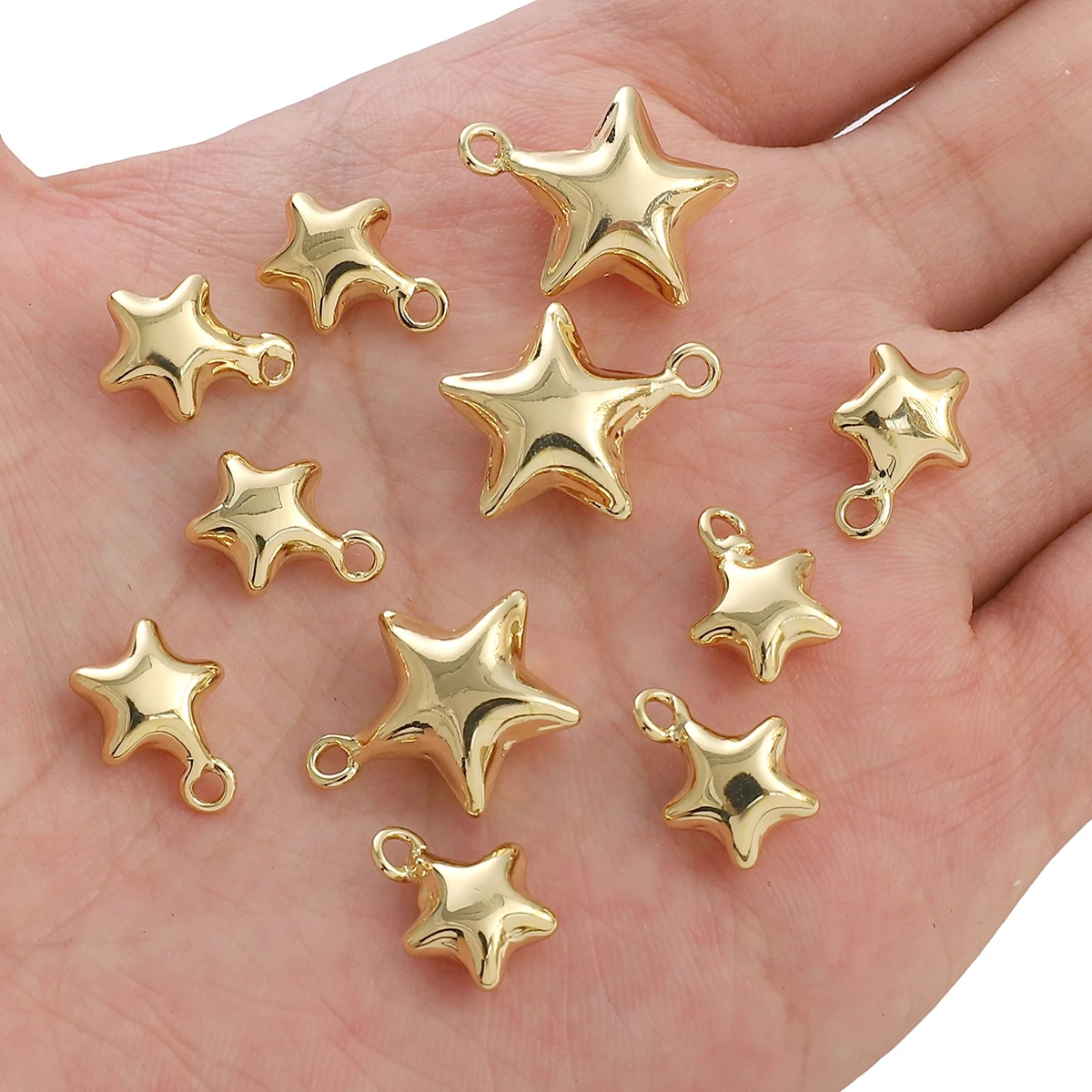 1Pcs 14K Gold Plated Brass Five Pointed Star Pendants Charms for DIY Necklace Bracelet Earring Making Jewelry Findings